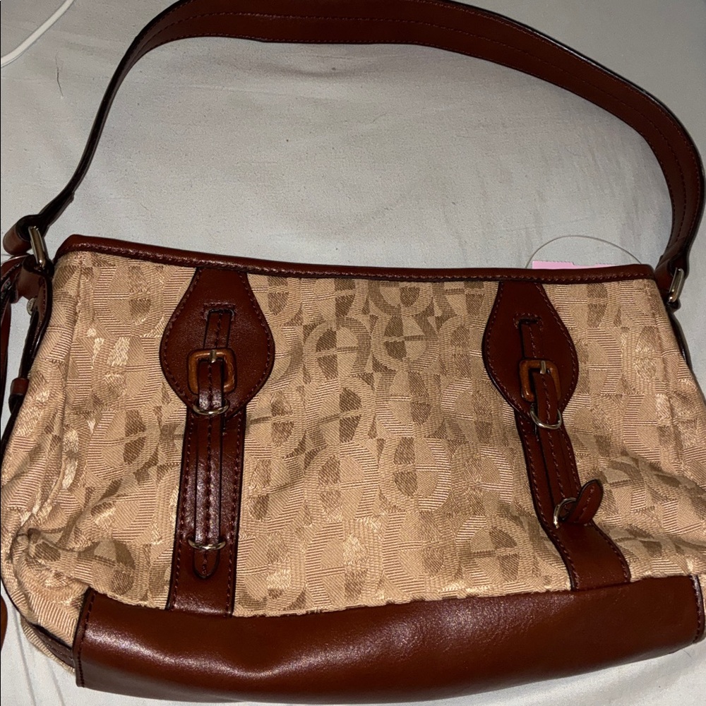 Etienne Aigner Brown and‎ Cream Shoulder Bag